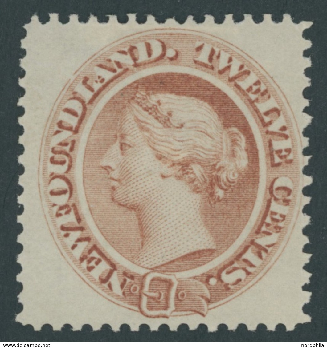 KANADA - NEUFUNDLAND 19y *, 1866, 12 C. Braunrot, Falzreste, Pracht, Mi. 70.- - 1857-1861