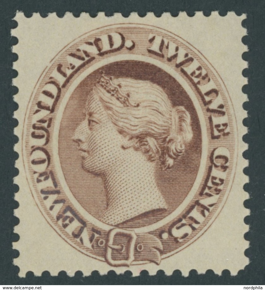 KANADA - NEUFUNDLAND 43 *, 1894, 12 C. Lilabraun, Falzrest, Pracht, Mi. 80.- - 1857-1861