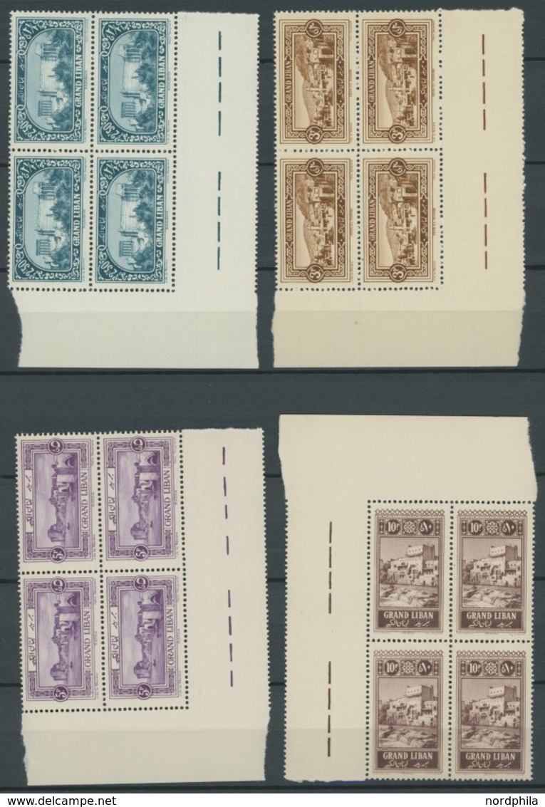 LIBANON 58-70 VB **, 1925, Landschaften In Postfrischen Randviererblocks, Prachtsatz - Líbano