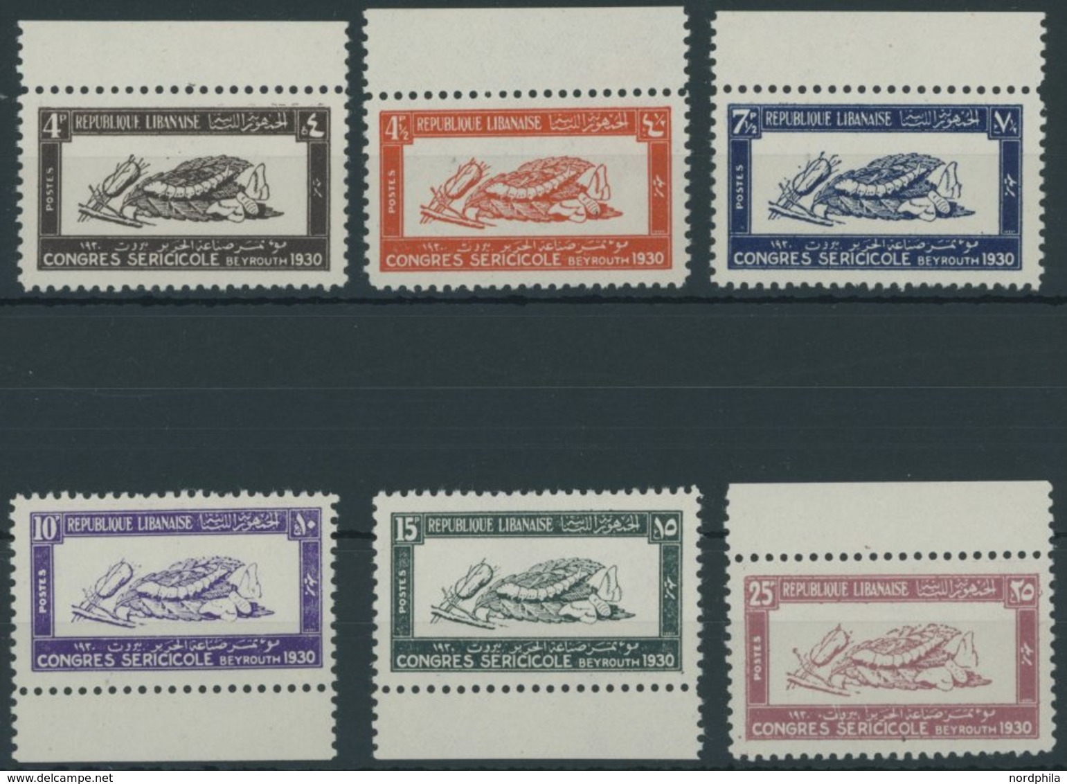 LIBANON 159-64 **, 1930, Seidenraupenzüchter, Postfrischer Prachtsatz - Lebanon