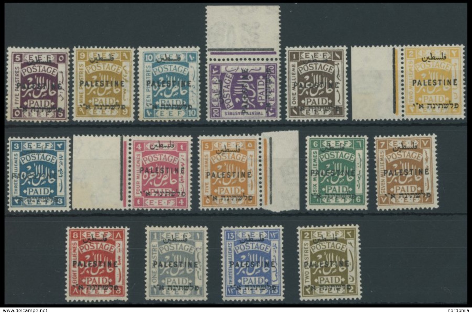 PALÄSTINA 37-51 **, 1922, Nicht Ausgegebene Marken, 50 C. Gezähnt 14, Postfrisch, Feinst/Pracht - Palestine
