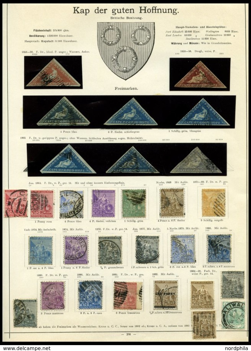 KAP DER GUTEN HOFFNUNG O, Alter Sammlungsteil Bis 1890 Mit 8 Kap-Dreiecken, Etwas Unterschiedlich, Besichtigen! - Kap Der Guten Hoffnung (1853-1904)
