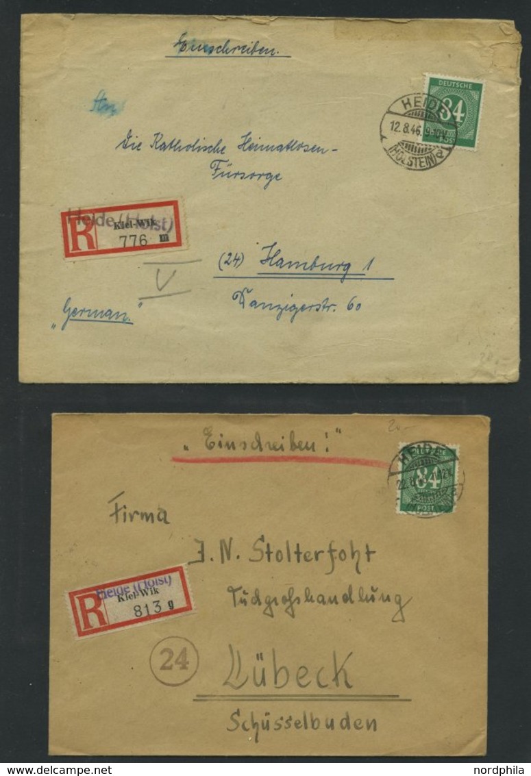 SLG., LOTS DEUTSCHLAND 1945 - ca. 1960, Stempelsammlung Heide in Holstein in 3 Bänden, überwiegend Belege der Alliierten