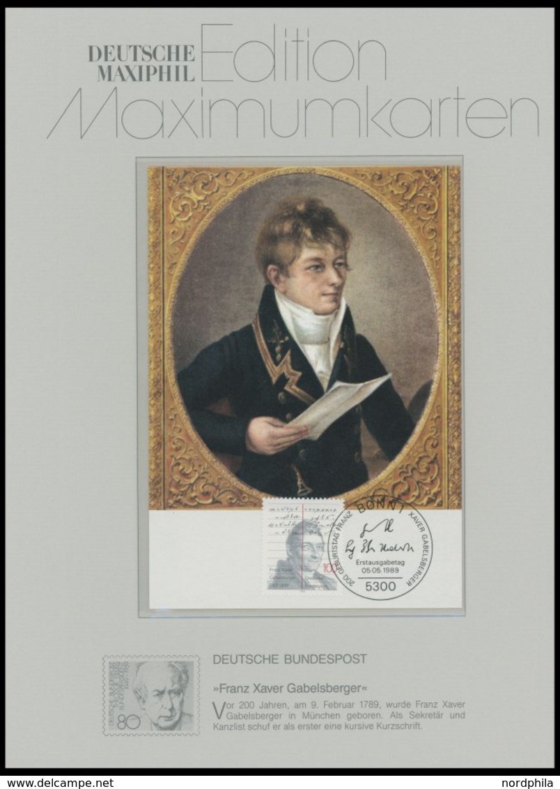 SLG., LOTS DEUTSCHLAND 1989, 49 Verschiedene Maximumkarten Bundesrepublik Und Berlin Im Spezialalbum Der Firma Krüger, P - Other & Unclassified