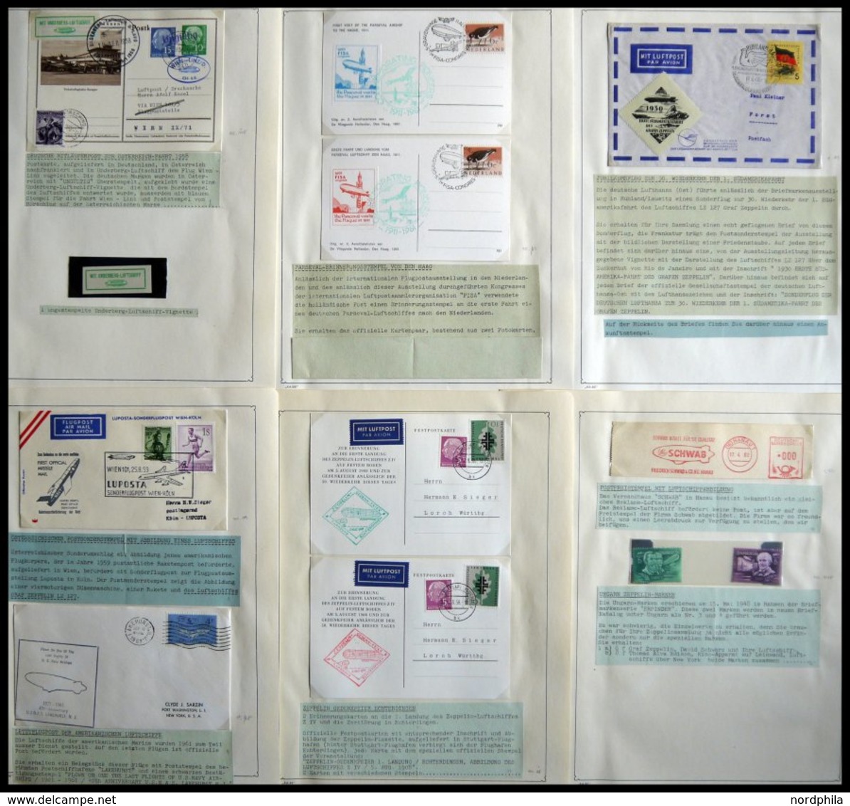 SLG. EUROPA Ca. 1958-62, Sammlung Mit 41 Belegen, U.a. Kinderdorf-Ballonpost, Underberg-Luftschiffpost, Kronfeld-Gedenks - Other & Unclassified