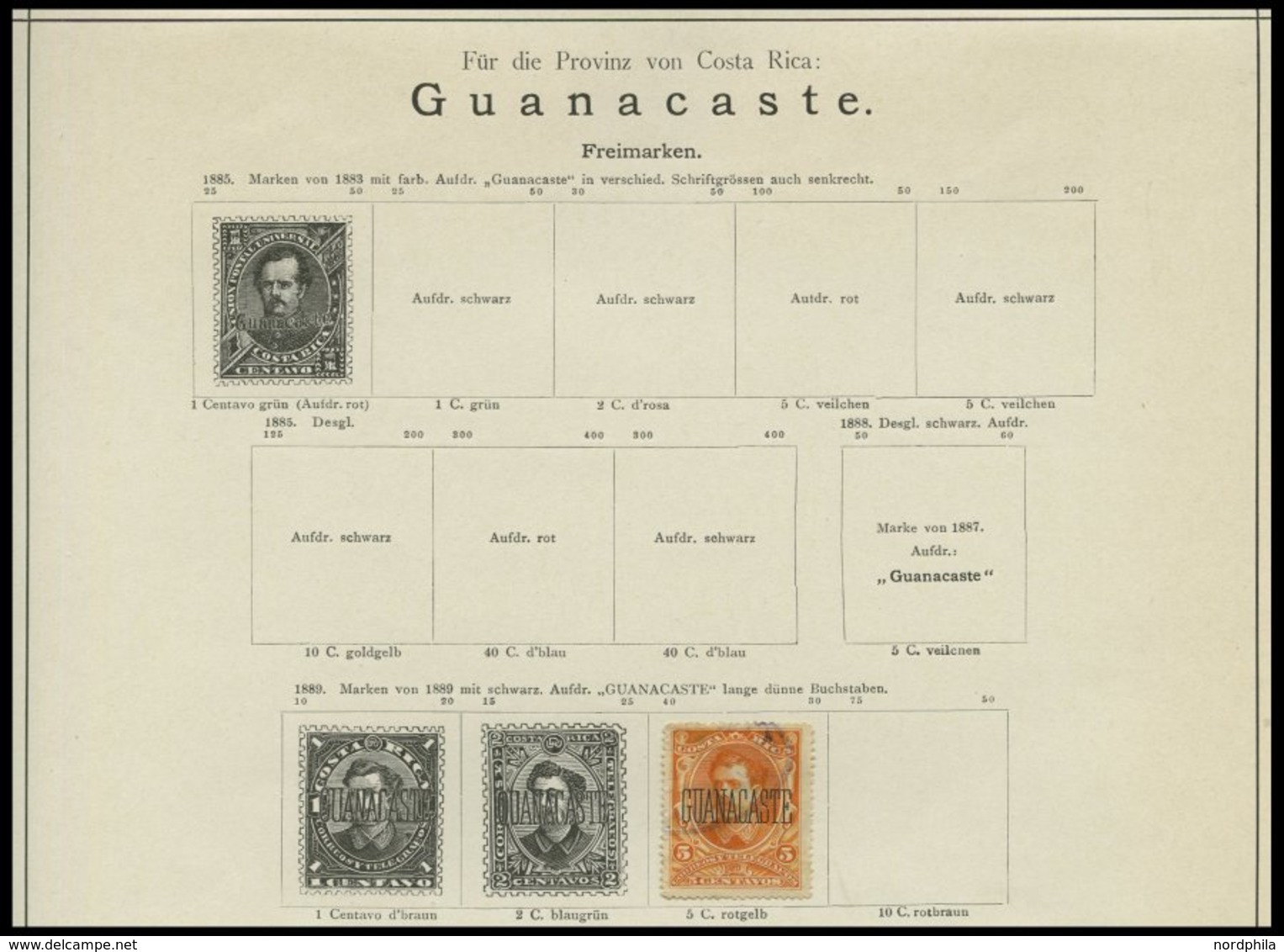 SLG. ÜBERSEE *,o,Brief , 1866-89, Alter Kleiner Sammlungsteil Mittelamerika Von 88 Werten Und 2 Belegen (u.a. Halbierung - Autres & Non Classés