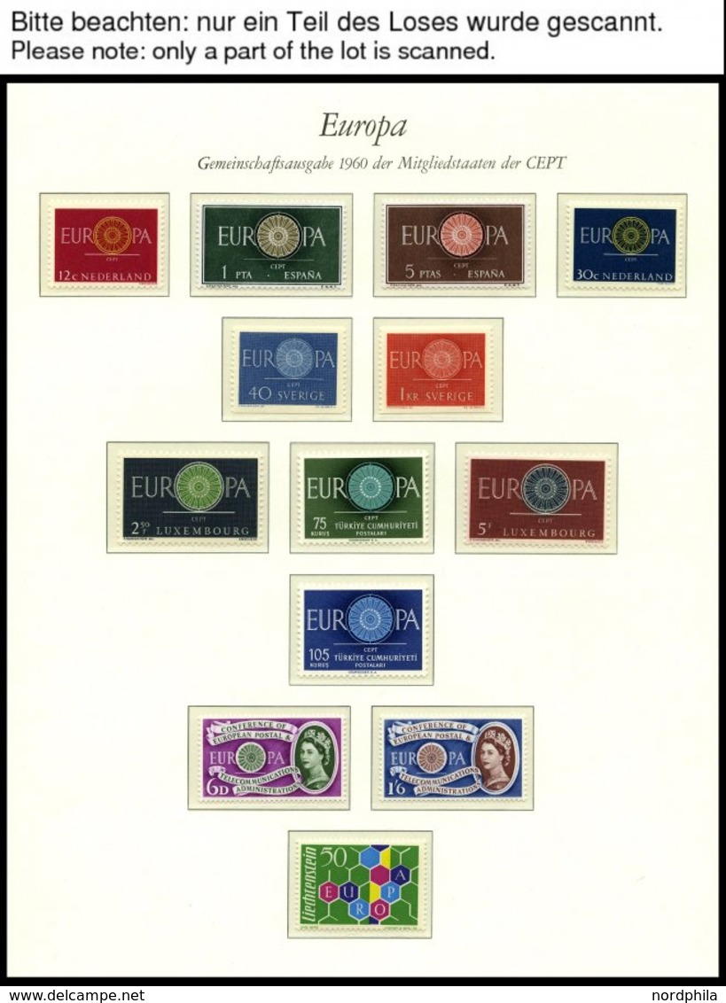 EUROPA UNION **, 1958-60, Stilisierte Taube, Geschlossene Kette Und Wagenrad, 3 Komplette Jahrgänge, Pracht, Mi. 218.70 - Autres & Non Classés