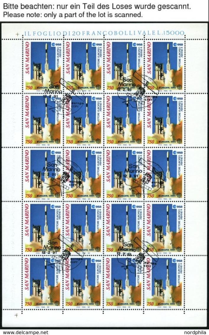 EUROPA UNION KB O, 1991, Weltraumfahrt, 12 Verschiedene Kleinbogensätze, U.a. Mit Irland Und San Marino, Pracht, Mi. 680 - Other & Unclassified