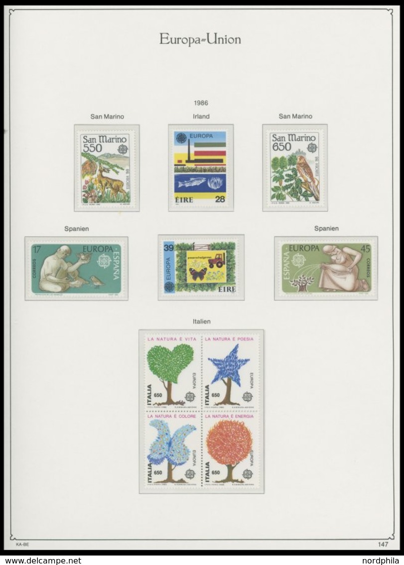 EUROPA UNION **, komplette postfrische Sammlung Gemeinschaftsausgaben von 1956-88 ohne Andorra 1972 in 3 KA-BE Falzlosal