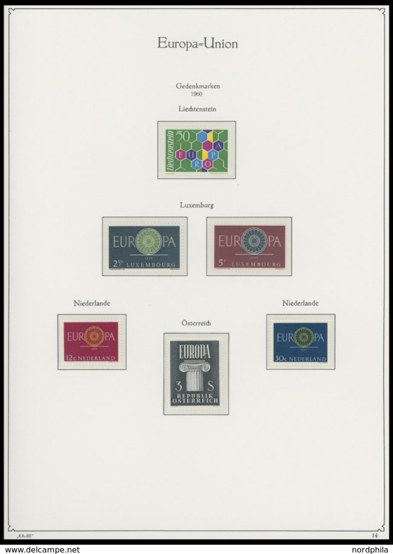 EUROPA UNION **, komplette postfrische Sammlung Gemeinschaftsausgaben von 1956-88 ohne Andorra 1972 in 3 KA-BE Falzlosal