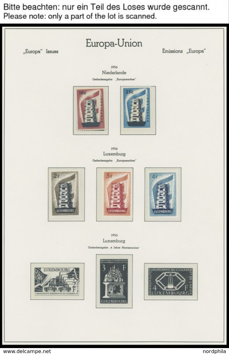 EUROPA UNION **, Komplette Postfrische Sammlung Gemeinschaftsausgaben Von 1956-77 In 2 Leuchtturm Falzlosalben, Dazu Nat - Other & Unclassified