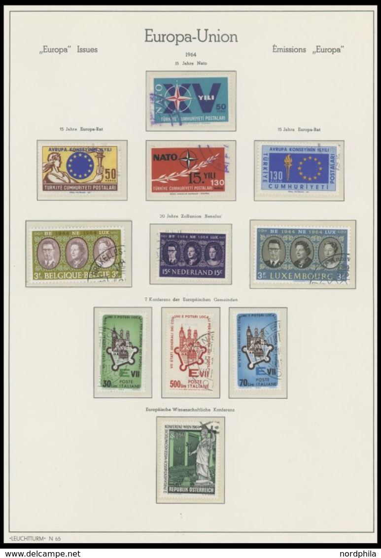 EUROPA UNION O, 1952-76, Fast Komplette Gestempelte Sammlung Sympathie- Und Mitläuferausgaben Und KSZE Mit Gezähnten Und - Otros & Sin Clasificación