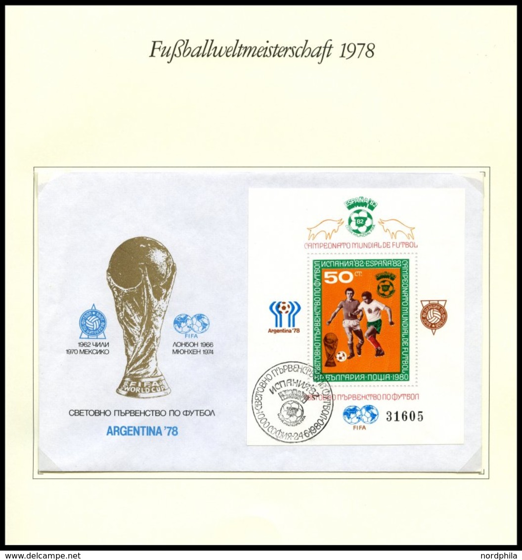 SPORT **,Brief,o , Fussball-Weltmeisterschaft 1978 in 3 Borek Spezialalben mit Blocks, u.a. Bulgarien Bl. 97 und 104 je 