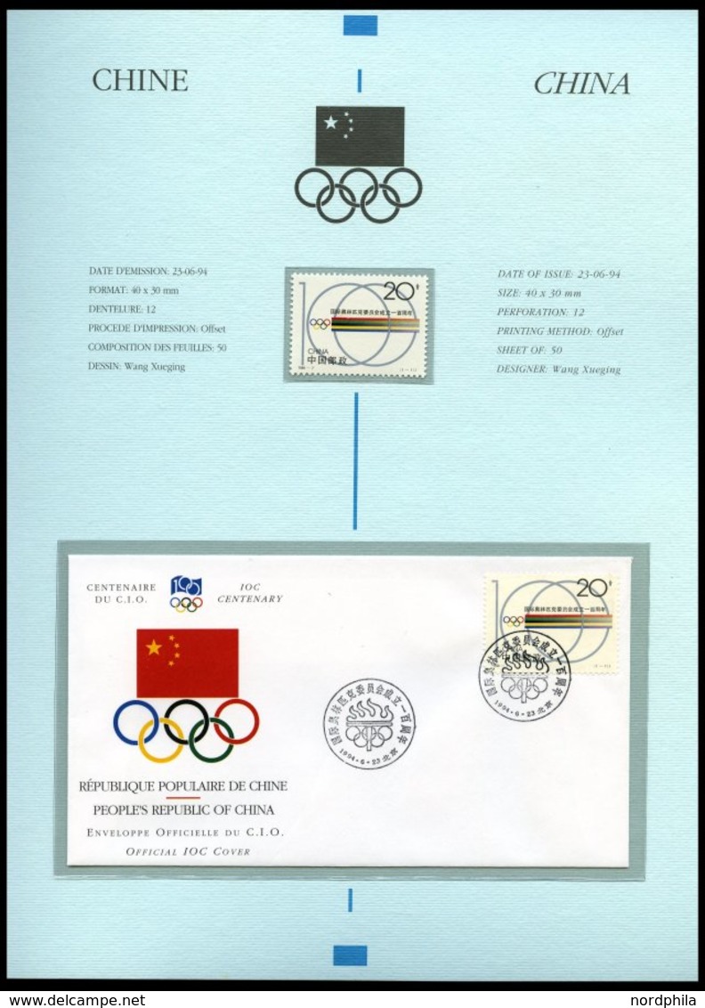 SPORT **,Brief , Präsentation Der Philatelie Kollektion Zum 100 Jährigen Bestehen Des IOC In 3 Bolaffi Spezialalben (dre - Other & Unclassified