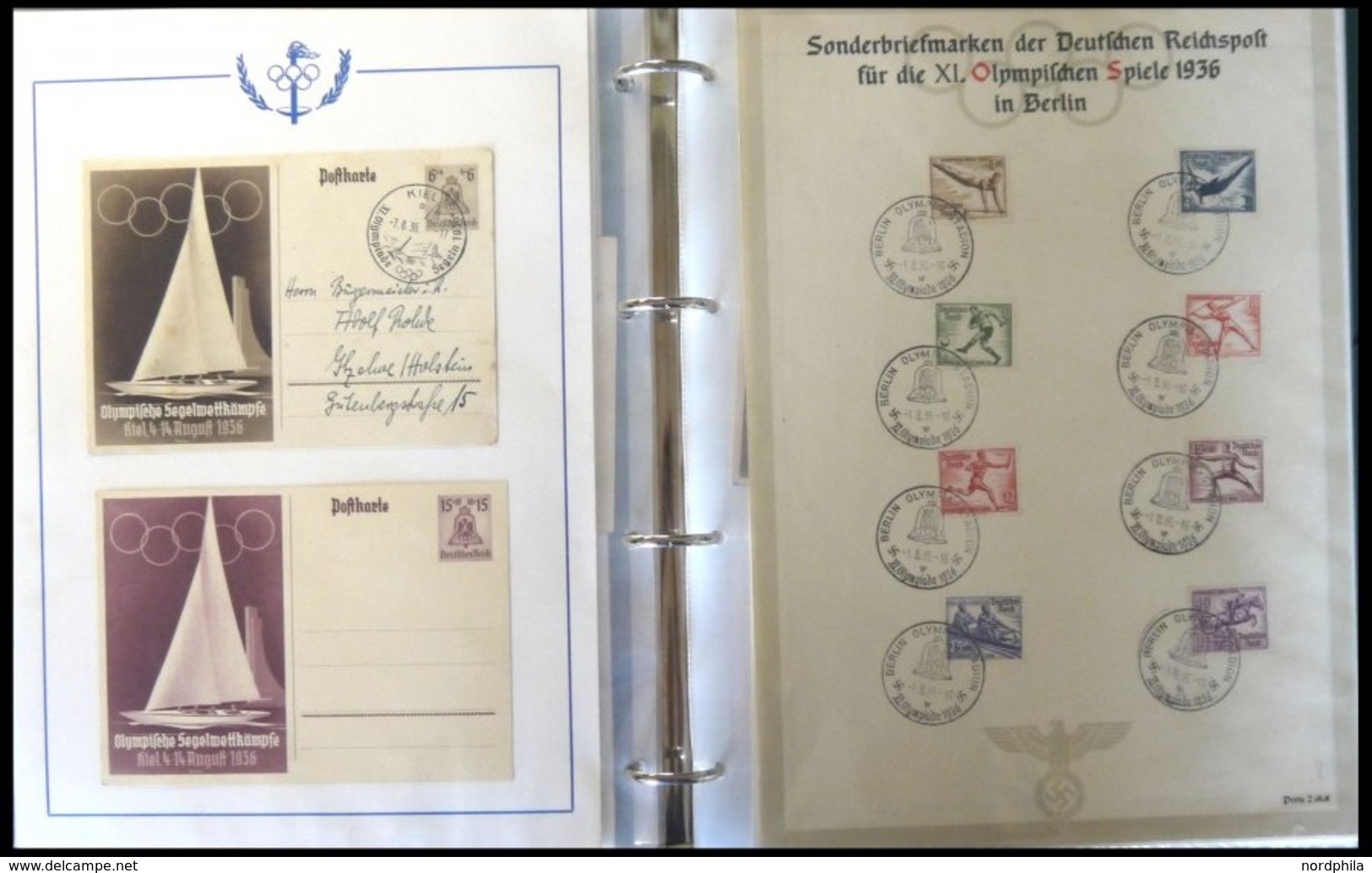 SPORT Olympische Spiele 1936, Ganzsachen, Sonderstempel Berlin, Kiel Und Garmisch-Patenkirchen, Ansichtskarten, Zusammen - Other & Unclassified