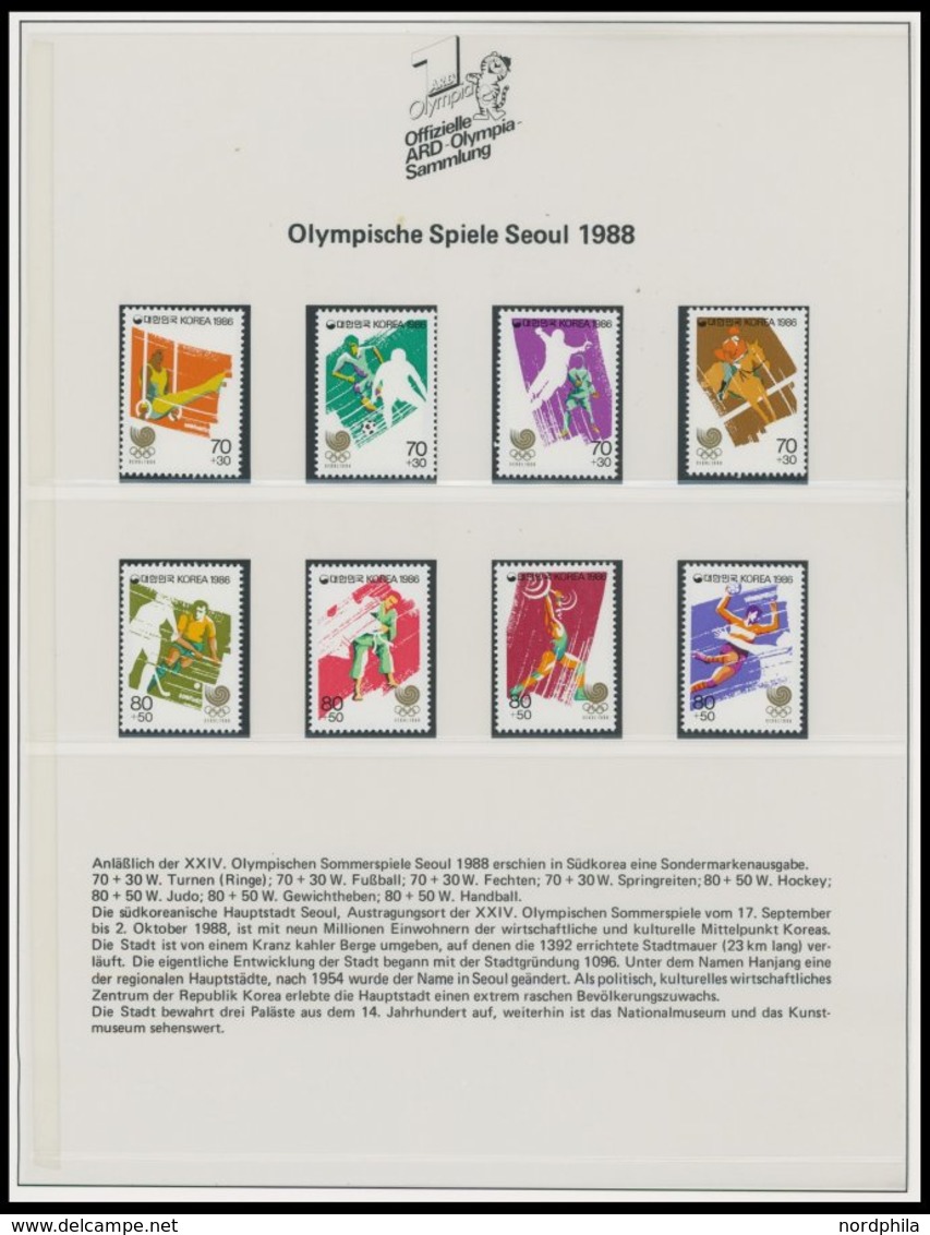 SPORT **,Brief,o , Offizielle ARD-Olympia-Sammlung 1948-88, Pracht, Damaliger Anschaffungswert: DM 195.- - Other & Unclassified