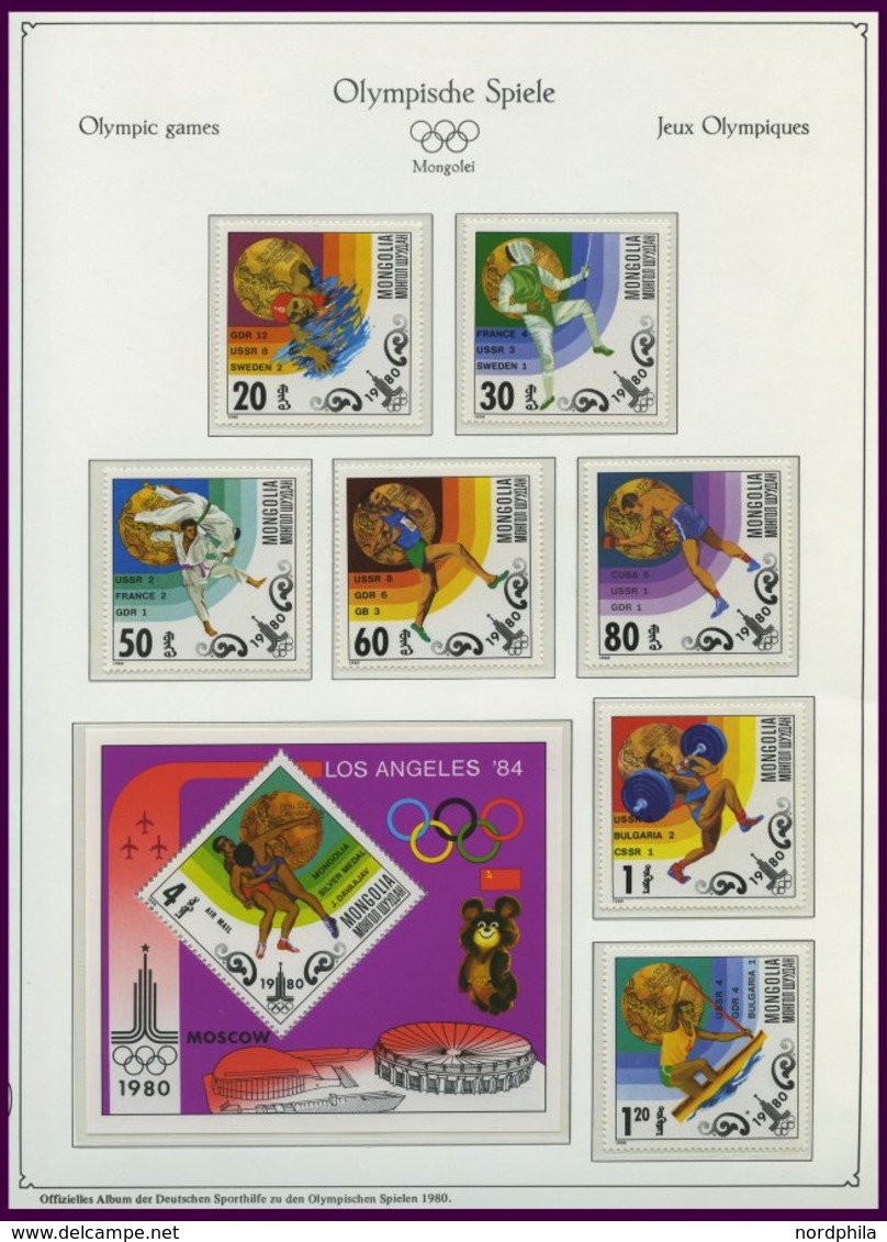 SPORT **,Brief , Umfangreiche Sammlung Olympische Spiele 1980 In 3 Spezialalben Der Deutschen Sporthilfe Mit Kleinbogen, - Other & Unclassified