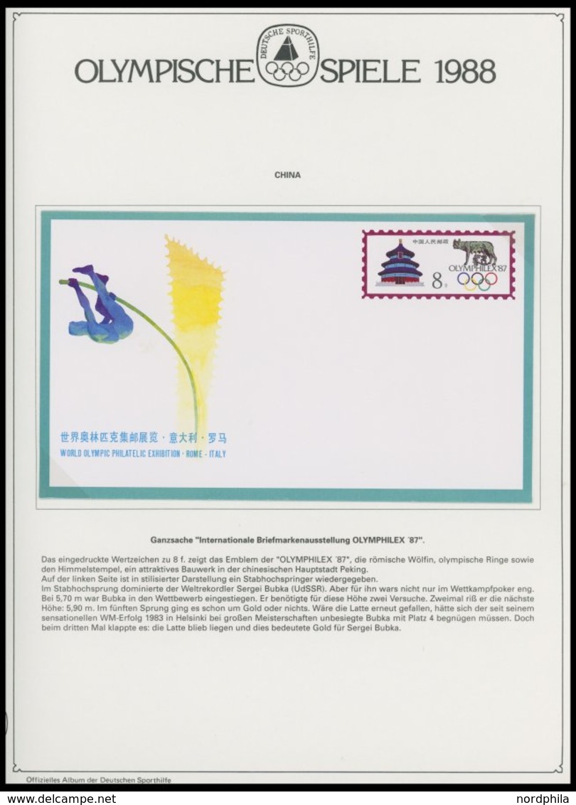 SPORT **,Brief,BrfStk , Olympische Spiele 1988 In 5 Dicken Spezialalben Der Deutschen Sporthilfe Mit Silbermünze 40 Jahr - Other & Unclassified