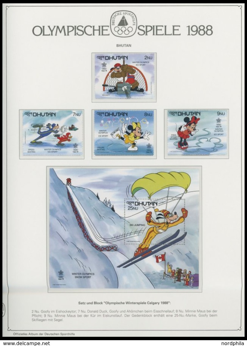 SPORT **,Brief,BrfStk , Olympische Spiele 1988 in 5 dicken Spezialalben der Deutschen Sporthilfe mit Silbermünze 40 Jahr