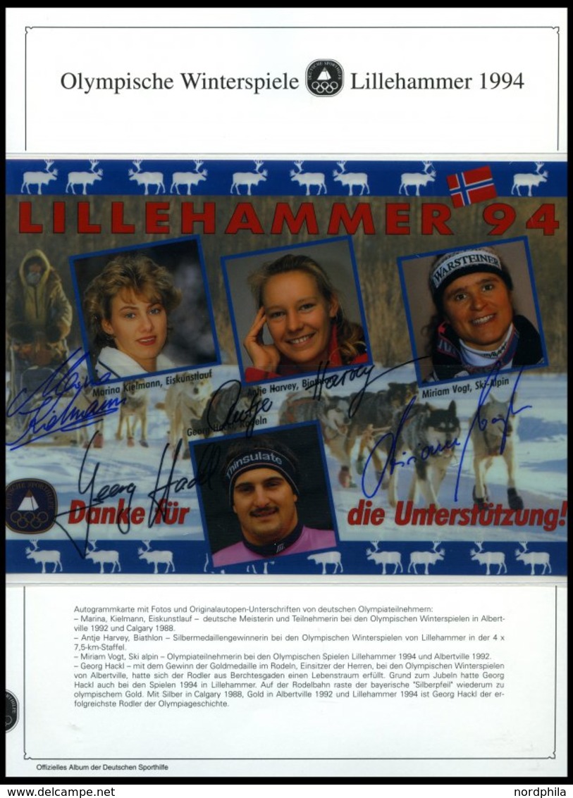 SPORT **,Brief , Olympische Winterspiele Lillehammer 1994, Offizielles Album Der Dt. Sporthilfe Mit Gezähnten Und Ungezä - Otros & Sin Clasificación
