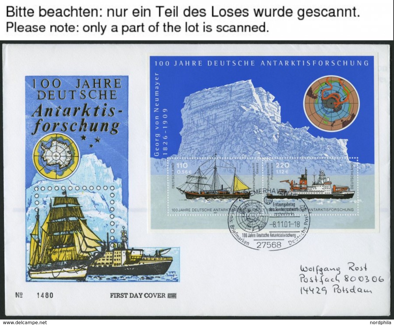 SONSTIGE MOTIVE 2001-07, Antarktis - Forschung, über 160 Belege, Meist Von Deutschen Instituten, Im Spezialbum, Pracht - Unclassified