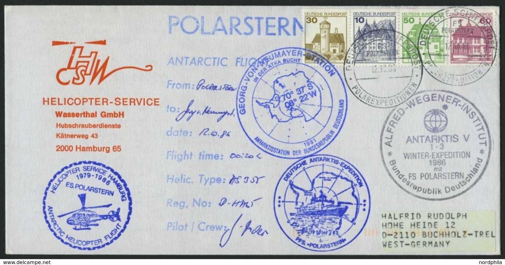 SONSTIGE MOTIVE 1986/7, Vierte Und Fünfte Antarktis-Expedition Der Polarstern, Sammlung Mit 96 Verschiedenen Belegen Und - Non Classés