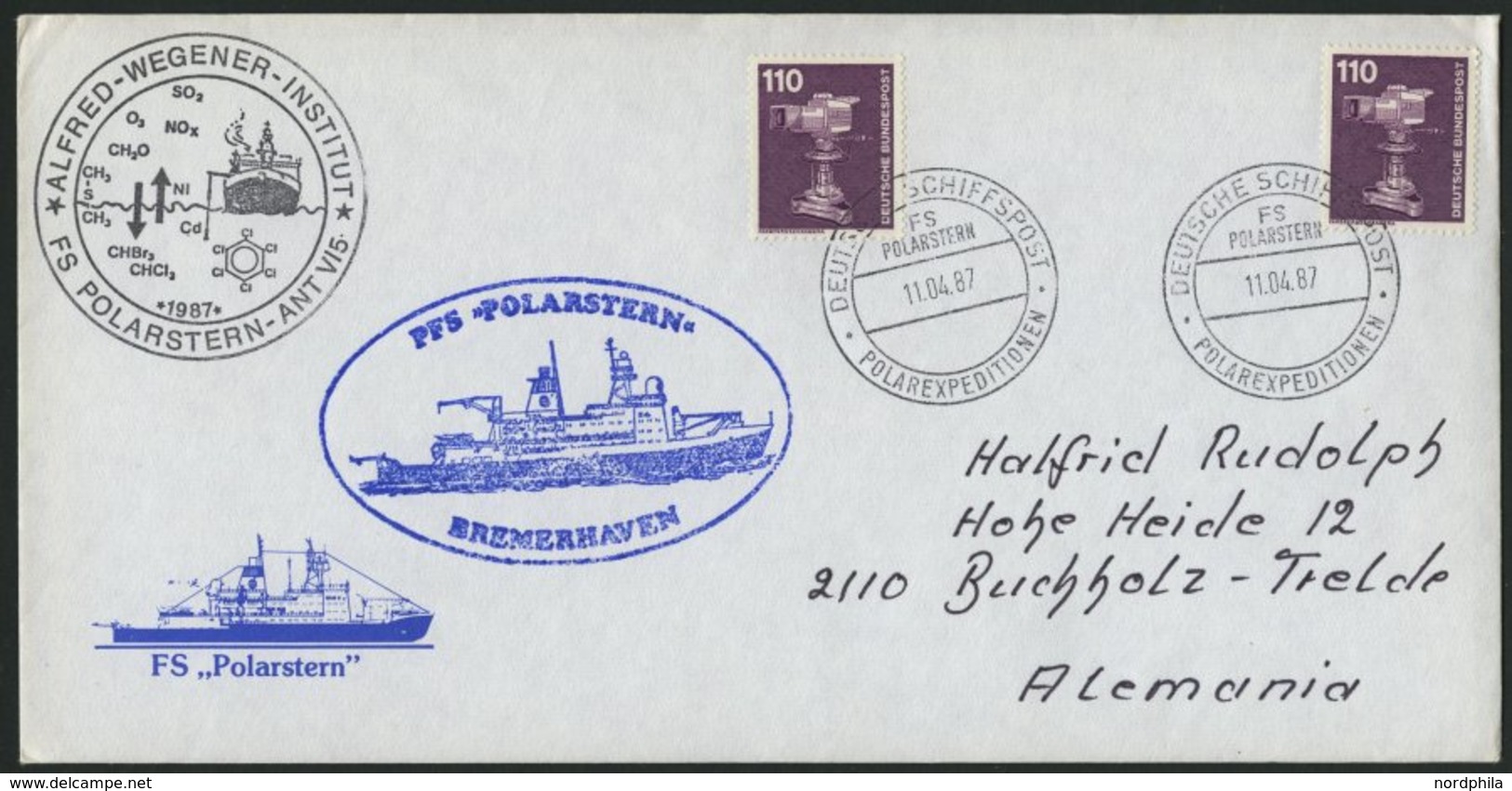 SONSTIGE MOTIVE 1986/7, Vierte und Fünfte Antarktis-Expedition der Polarstern, Sammlung mit 96 verschiedenen Belegen und