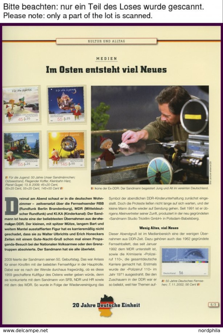 SONSTIGE MOTIVE **, Sammlung 20 Jahre Deutsche Einheit Im Spezialalbum Der Deutschen Post Mit Viel Information, Einer CD - Non Classés
