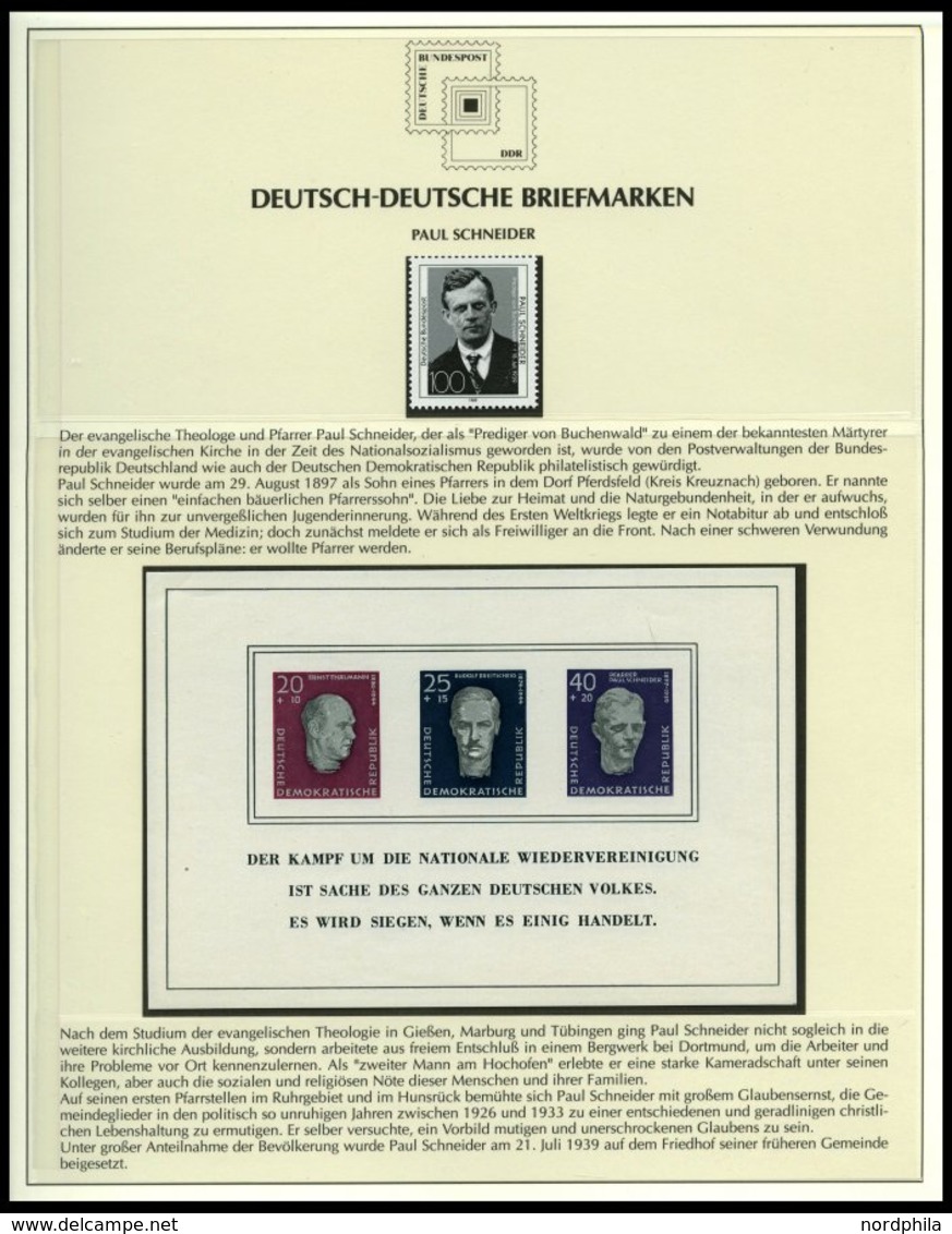 SONSTIGE MOTIVE **,Brief,o , Deutsch-Deutsche Briefmarken Auf Siegerseiten Im Album Und Einem Leitzordner Mit Einzelmark - Sin Clasificación