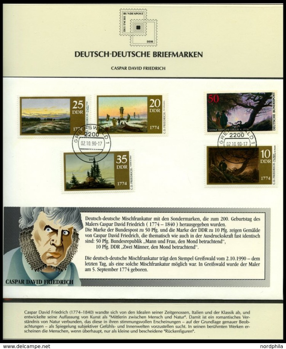 SONSTIGE MOTIVE **,Brief,o , Deutsch-Deutsche Briefmarken auf Siegerseiten im Album und einem Leitzordner mit Einzelmark