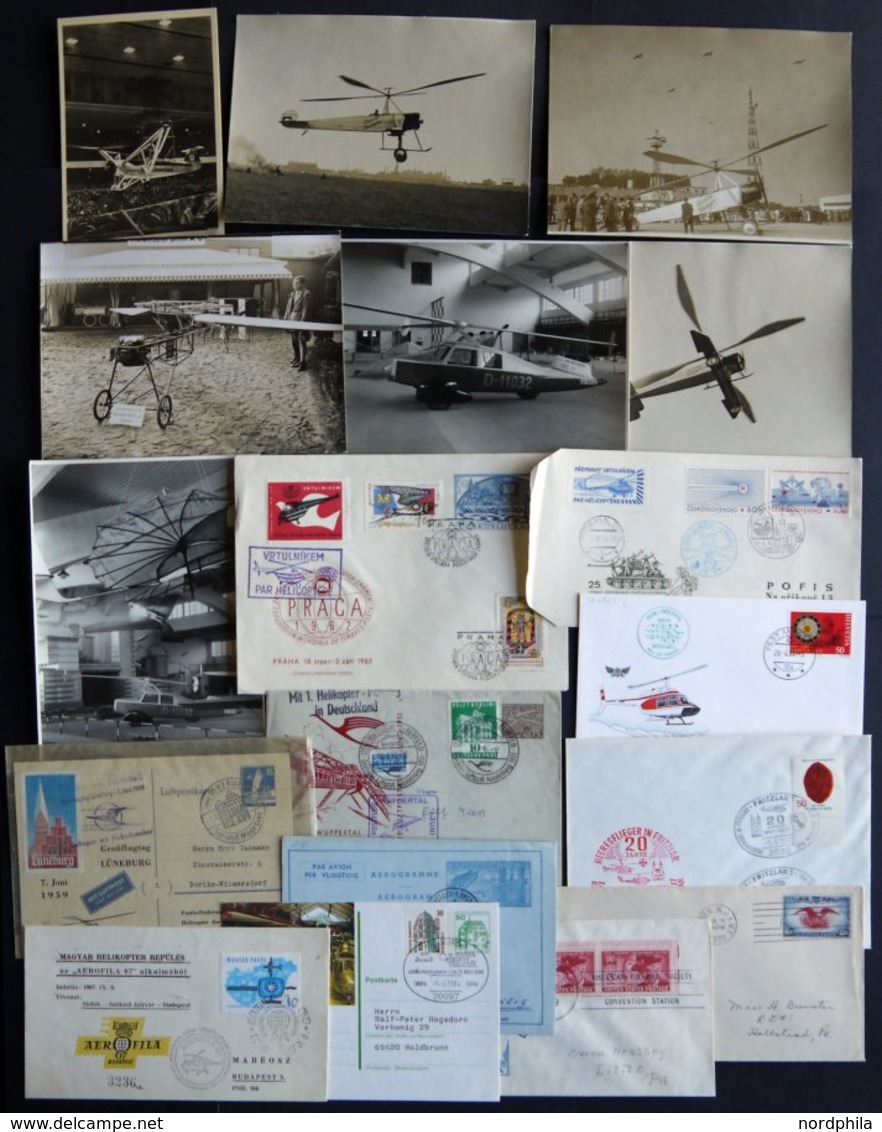 SONSTIGE MOTIVE 1939-84, Helikopter-Post, 11 Interessante Belege Aus Verschiedenen Ländern, Dazu 7 Verschiedene Seltene  - Ohne Zuordnung