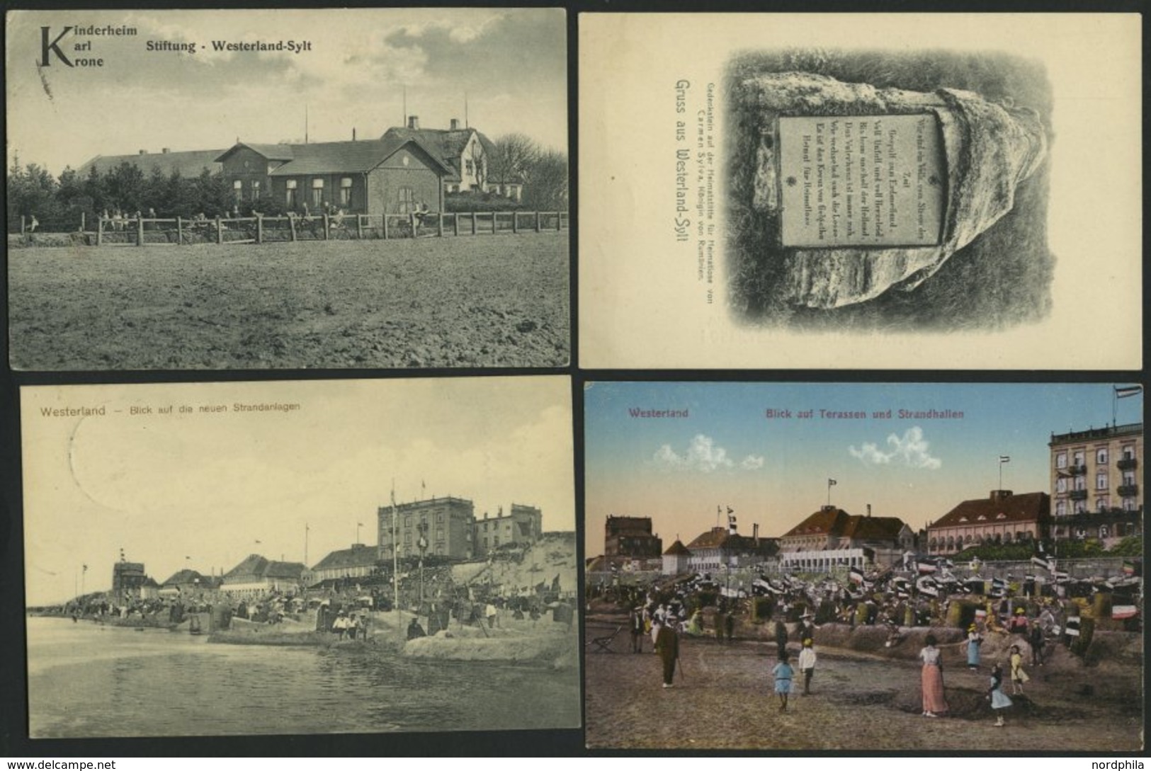 ALTE POSTKARTEN - DEUTSCH SYLT - Westerland, Sammlung von 100 verschiedenen Ansichtskarten im Briefalbum, dabei Gruß aus