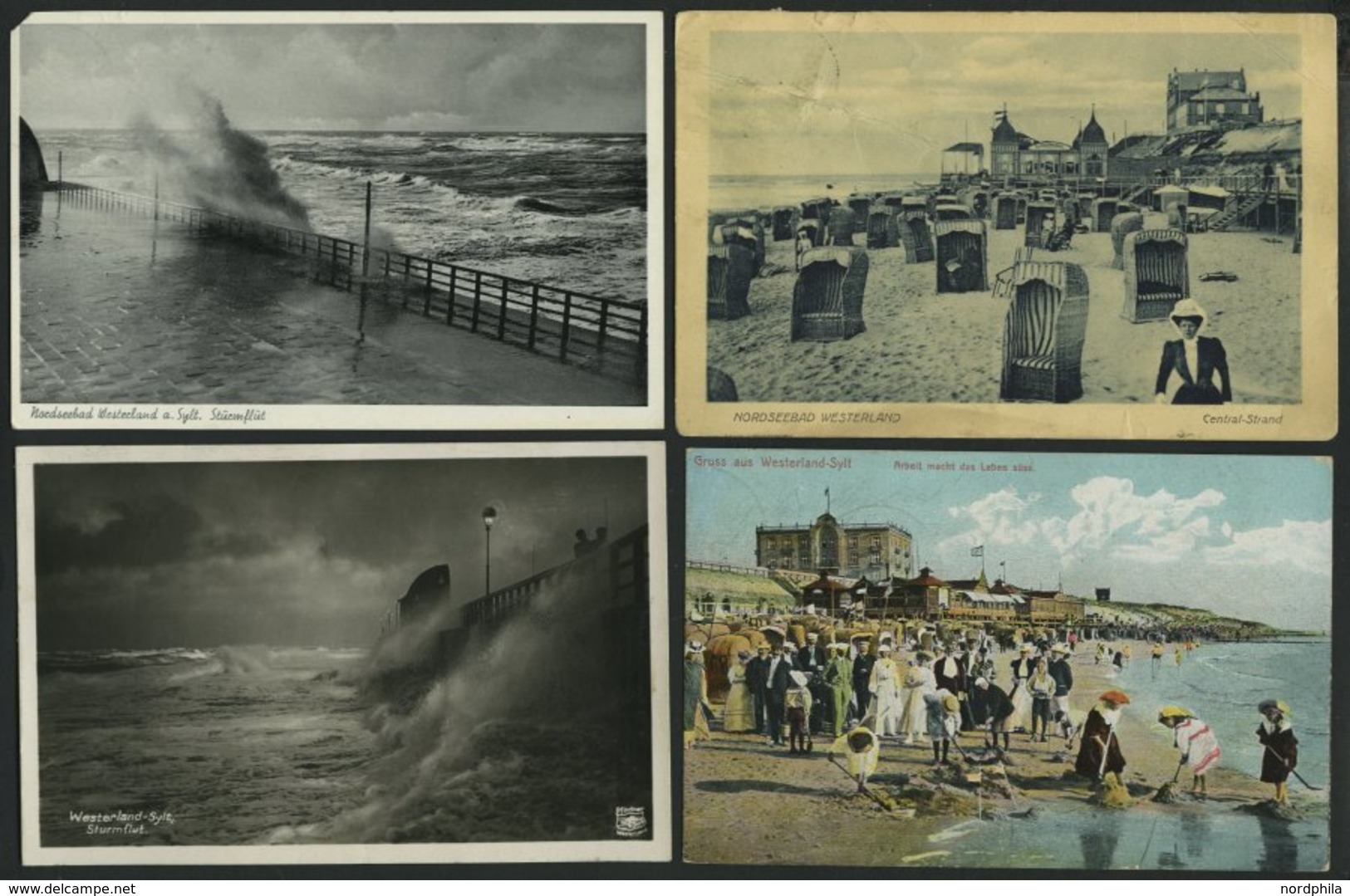 ALTE POSTKARTEN - DEUTSCH SYLT - Westerland, Sammlung von 100 verschiedenen Ansichtskarten im Briefalbum, dabei Gruß aus