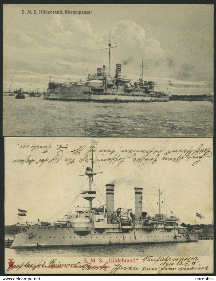 ALTE POSTKARTEN - SCHIFFE KAISERL. MARINE BIS 1918 S.M.S. Hildebrand, 3 Karten, Meist Gebraucht - Guerra