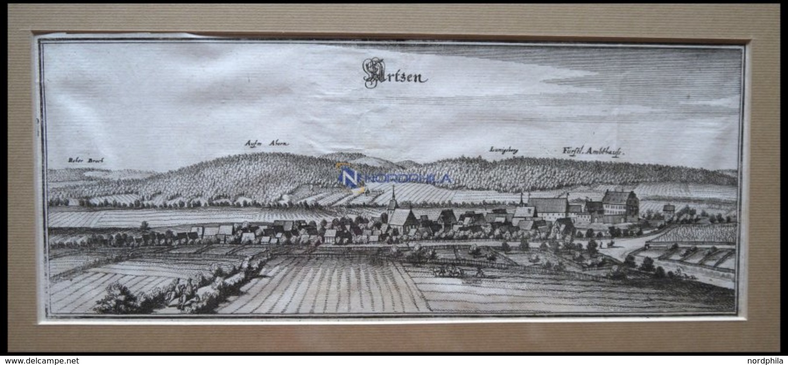 AERZEN, Gesamtansicht, Kupferstich Von Merian Um 1645 - Litografía