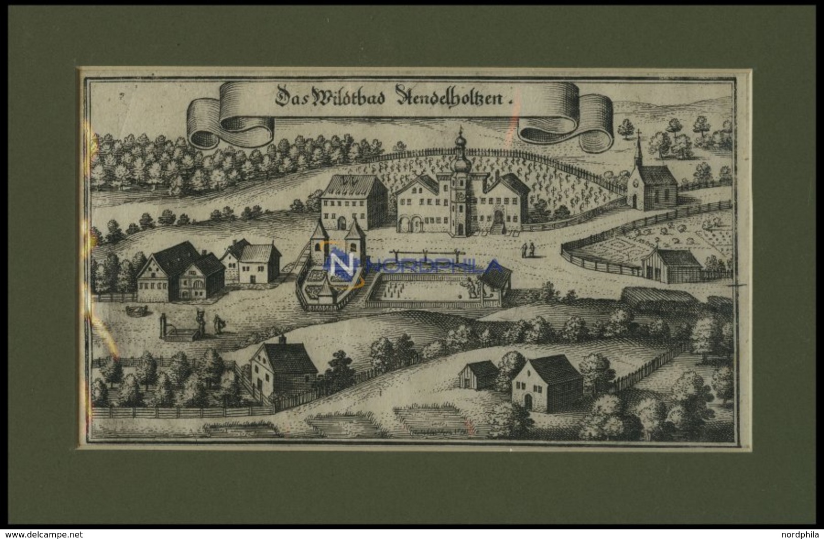 BAD ADELHOLZEN/OBERB., Gesamtansicht, Kupferstich Von Merian Um 1645 - Lithographies