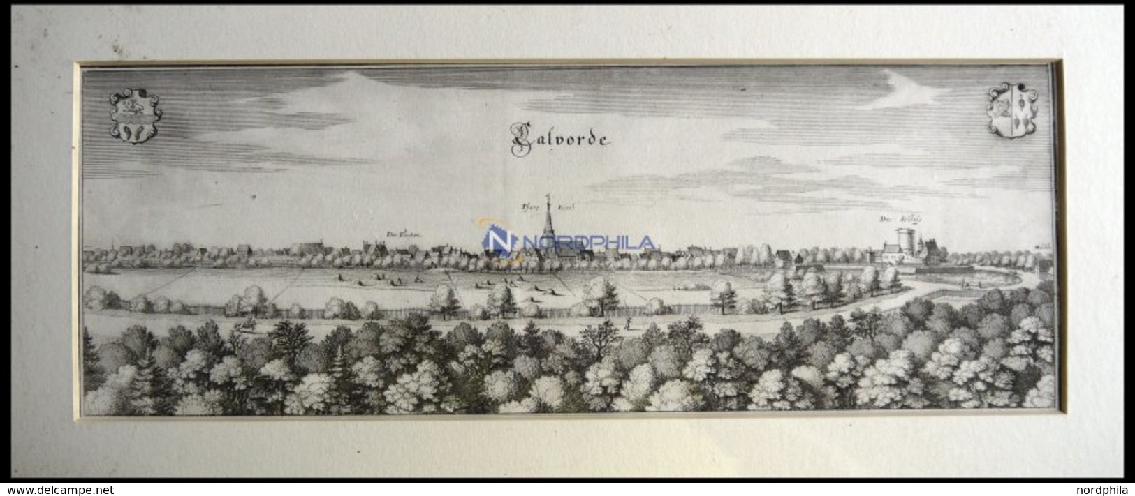 CALVÖRDE, Gesamtansicht, Kupferstich Von Merian Um 1645 - Litografía