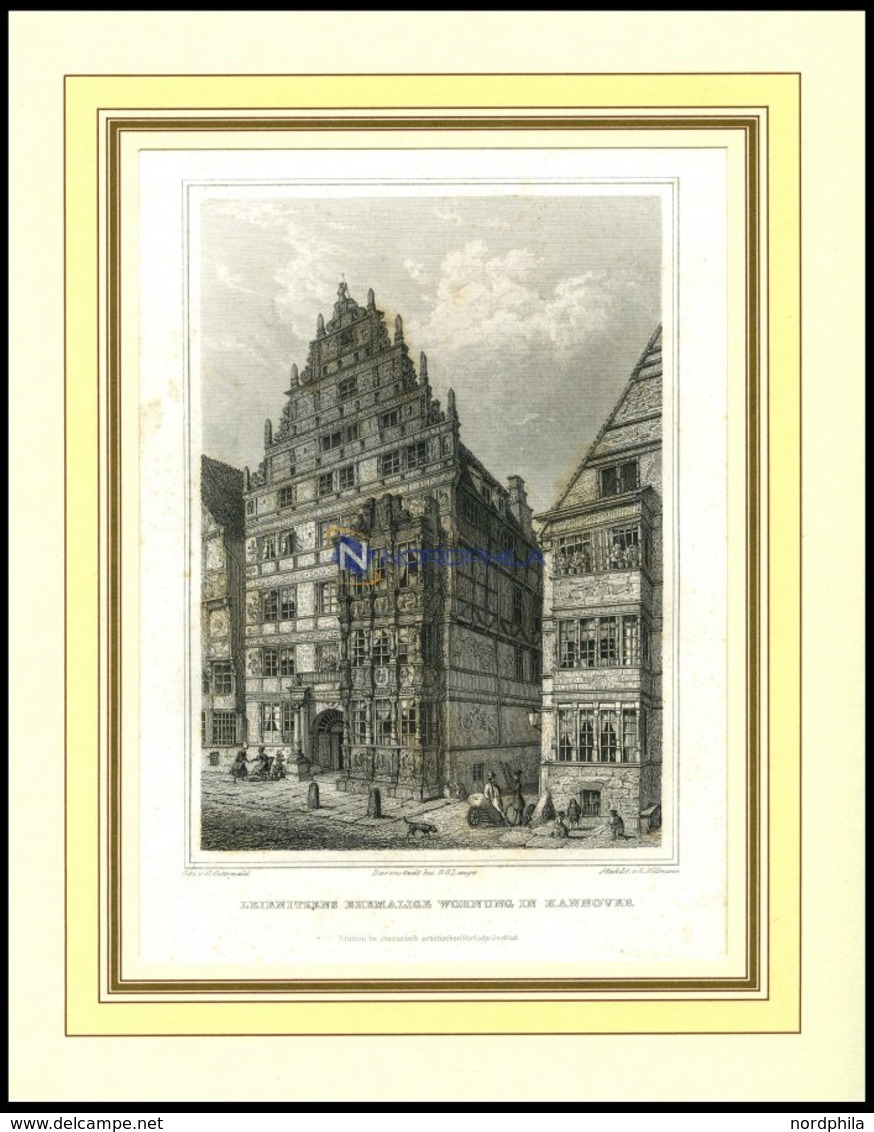 HANNOVER: Leibnitzens Ehemalige Wohnung, Stahlstich Von Osterwald/Willmann, 1840 - Lithographien