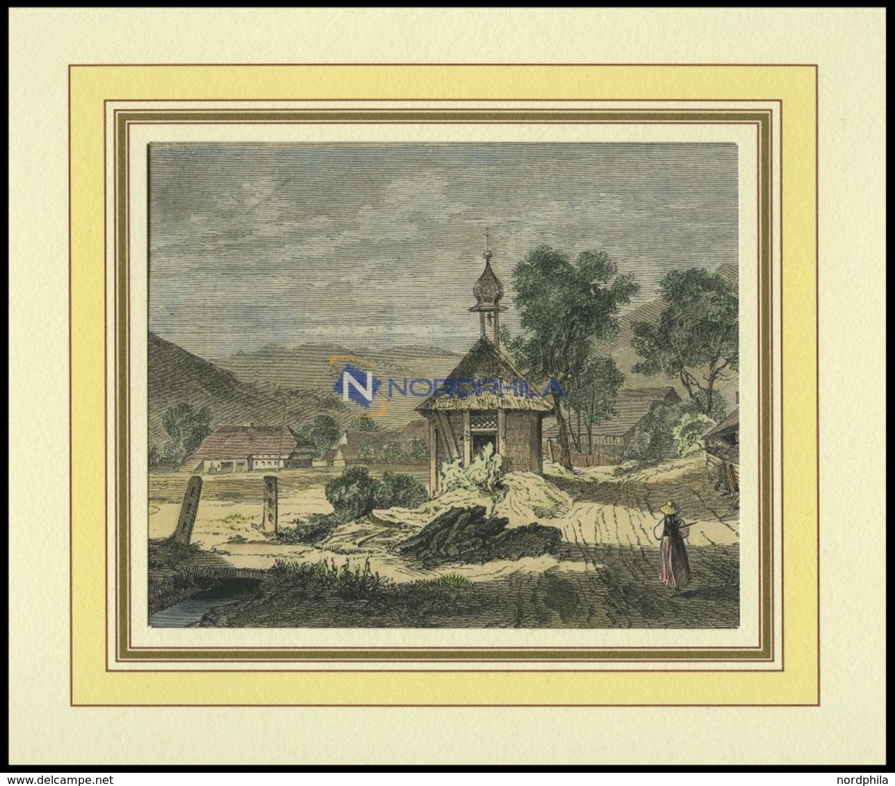 IMMENEICH, Teilansicht, Kolorierter Holzstich Von 1861 - Lithographien