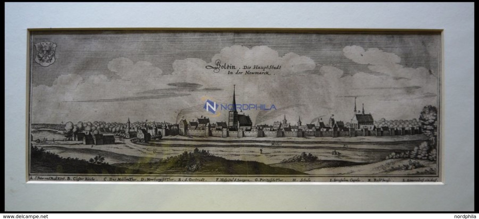 SOLDIN/NEUMARKT, Gesamtansicht, Kupferstich Von Merian Um 1645 - Lithographien