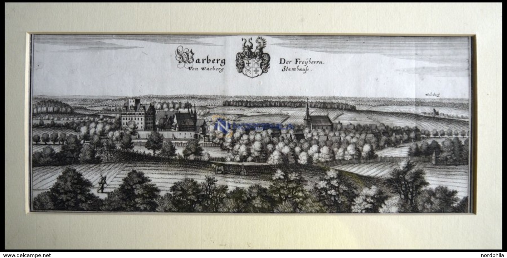 WARBERG/ELM, Gesamtansicht, Kupferstich Von Merian Um 1645 - Lithographies