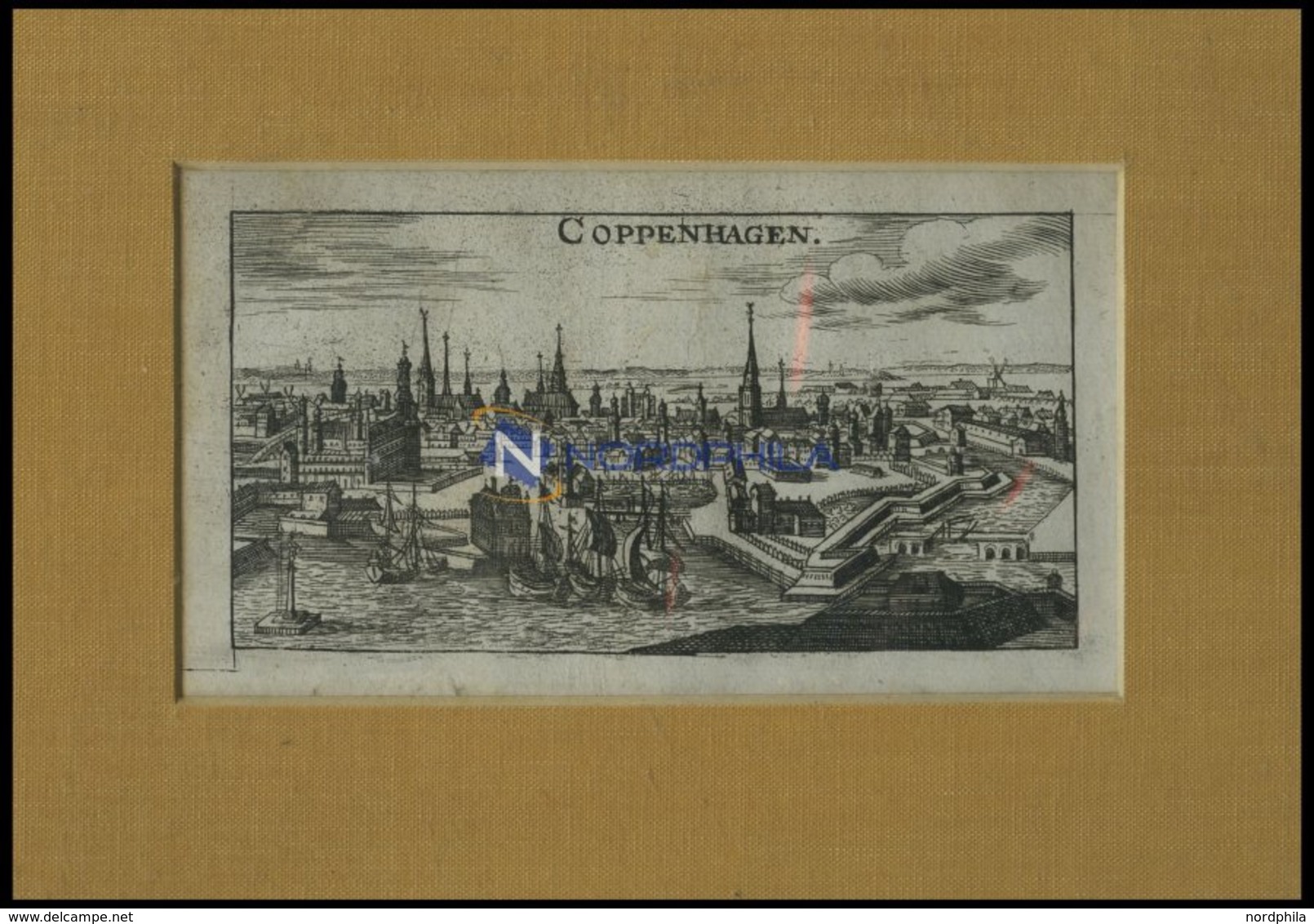 KOPENHAGEN, Gesamtansicht, Kupferstich Von Riegel Um 1690 - Lithographien