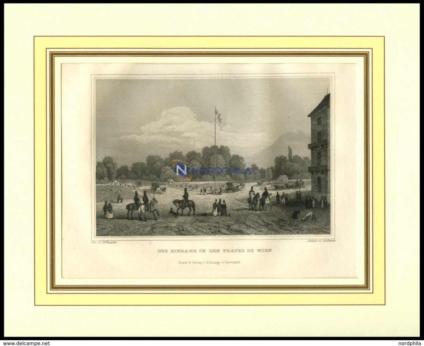 WIEN: Der Eingang In Den Prater, Stahlstich Von Hoffmeister/Hoffmeister, 1840 - Lithographies