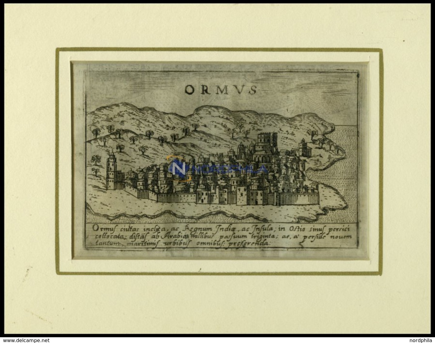IRAN: Stadtplan Von Hormuz, Kupferstich Von Valegio, 1713 - Litografía