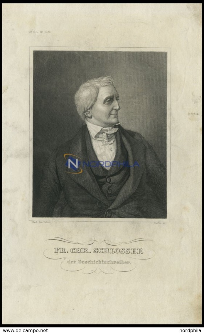 Fr. Chr. Schlosser, Stahlstich Von B.I. Um 1840 - Lithographien