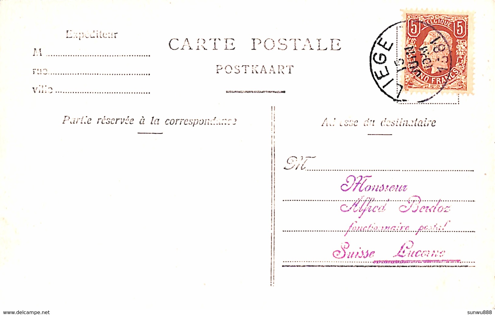 Belgique Leopold II 5 Francs Mi#34 Sur Carte Postale 1881 (Cinquantenaire De La Belgique. Pour Fonctionnaire Postal) - 1869-1883 Léopold II