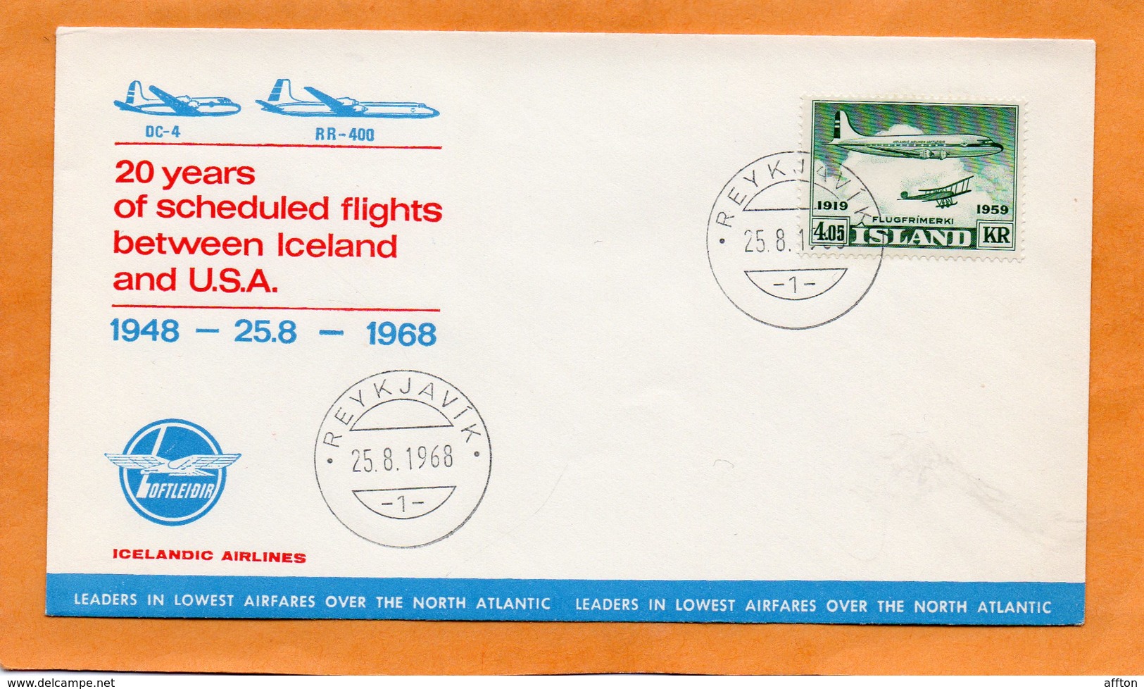 Iceland 1968 Air Mail Cover - Poste Aérienne