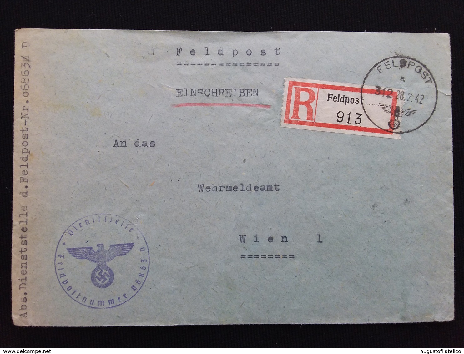 GERMANIA III REICH 1942 - Posta Militare Raccomandata Inviata A Vienna - Con Annullo Arrivo + Spese Postali - Storia Postale