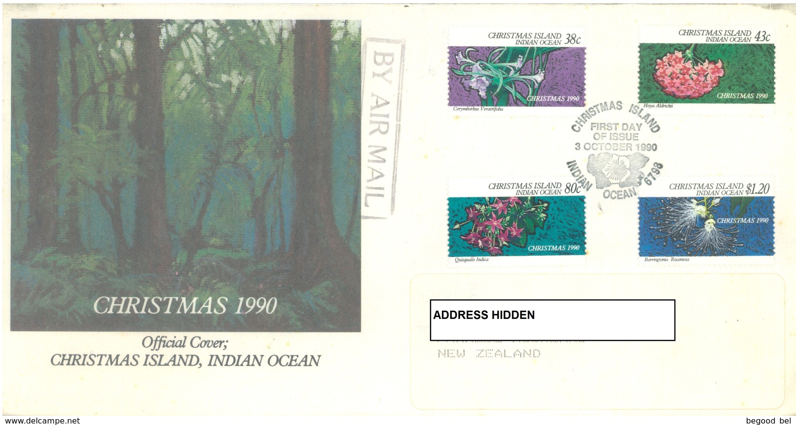 CHRISTMAS - FDC - 3.10.1990  - CHRISTMAS -  Yv 328-331 - Lot 17332 - Christmas Island