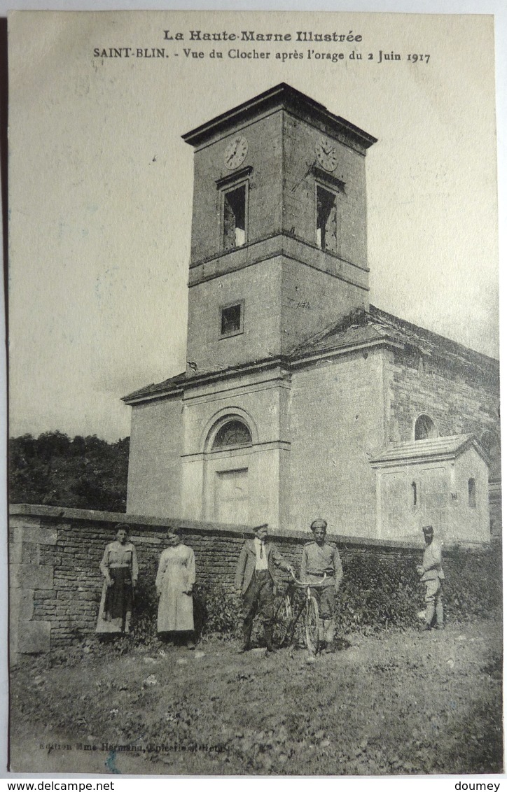 VUE DU CLOCHER APRÈS L'ORAGE DU 2 JUIN 1917 - SAINT BLIN - Autres & Non Classés